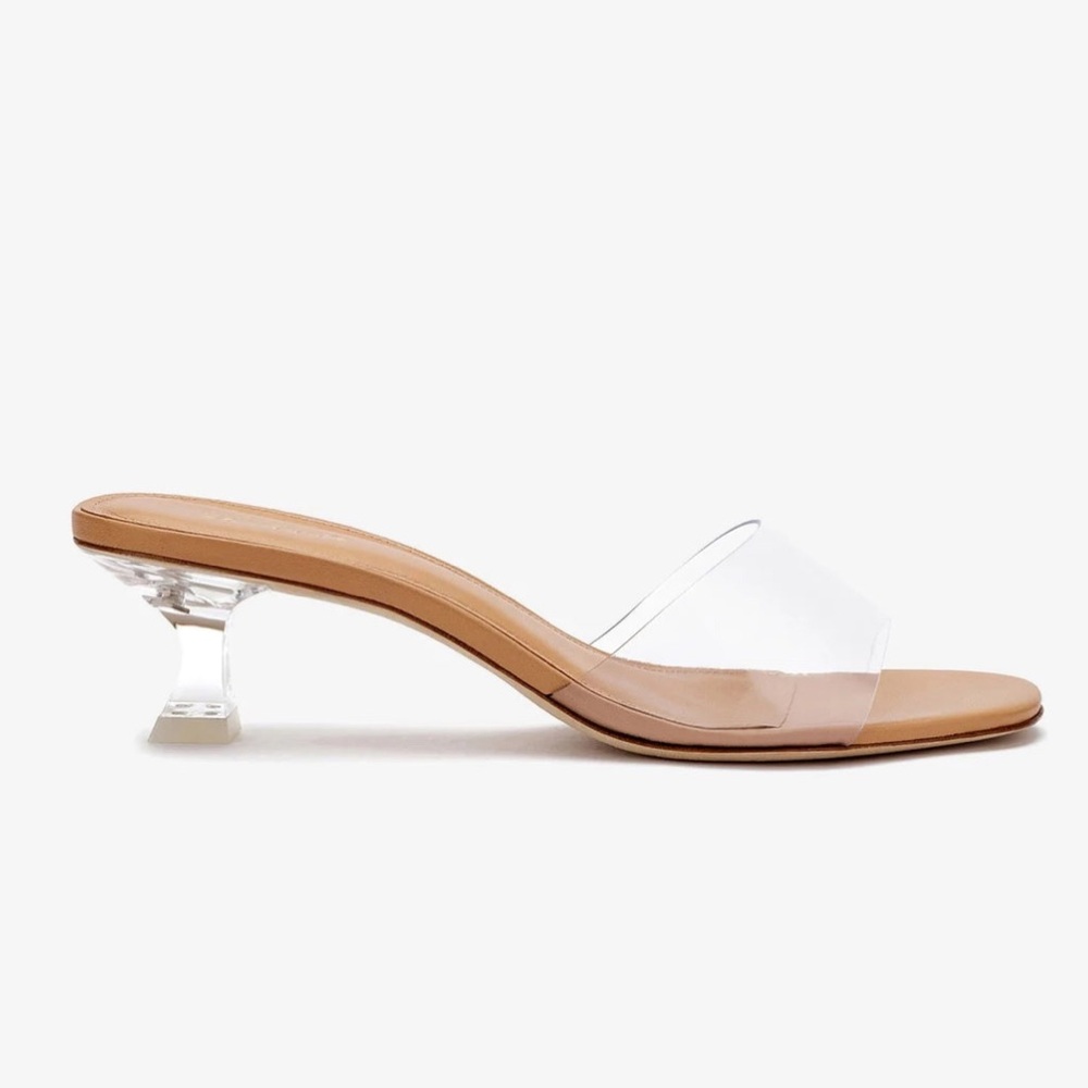 NEW IN BOX Larroude Vivi clear lucite heels